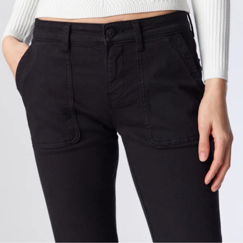 Mavi Ivy Slim Cargo Mid Rise Pant, Black - Size 24 - Picture 5 of 11